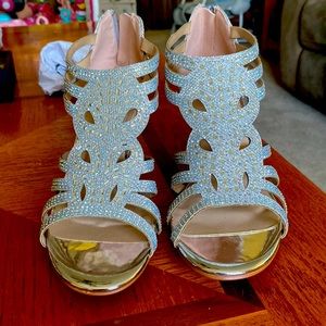 Olivia K - Forever Heels from Amazon, size 8 1/2, silver jeweled.